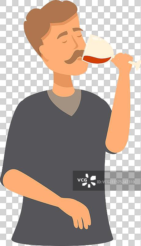 闭眼享受葡萄酒香气的侍酒师图片素材