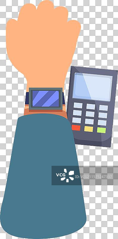 商人使用智能手表进行非接触式支付图片素材