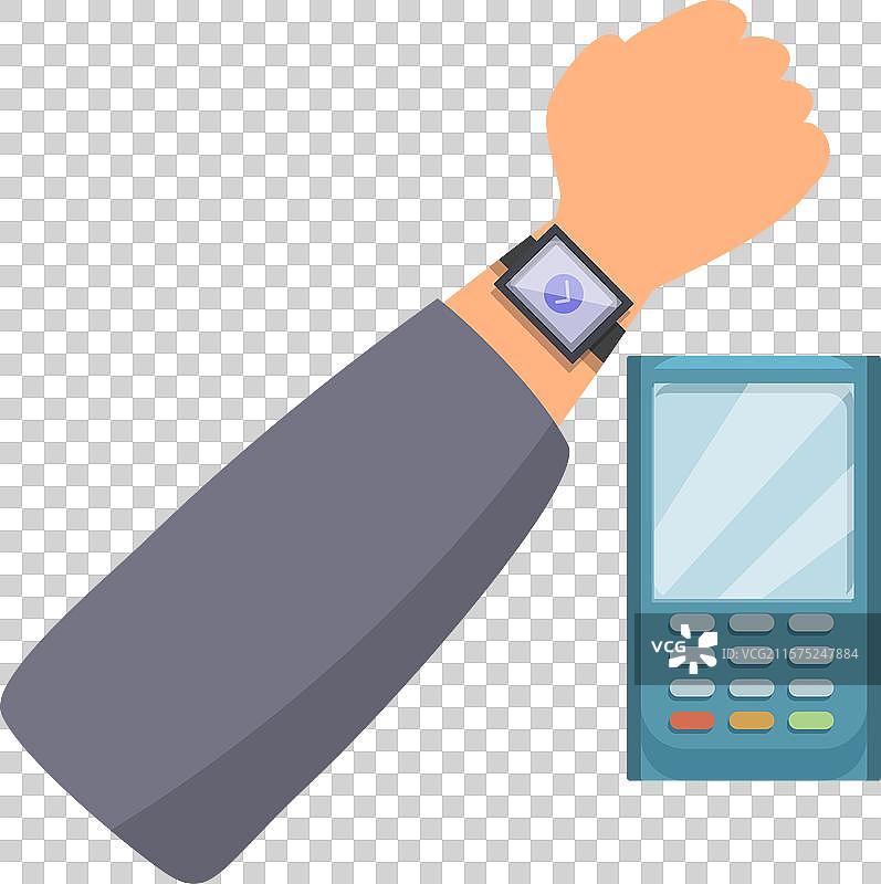 顾客使用智能手表进行NFC支付图片素材