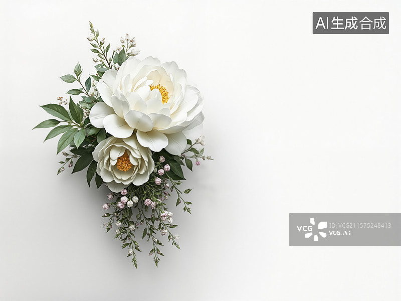 【AI数字艺术】白色花朵装饰图片素材