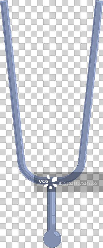 在白色背景上竖立的音叉图片素材