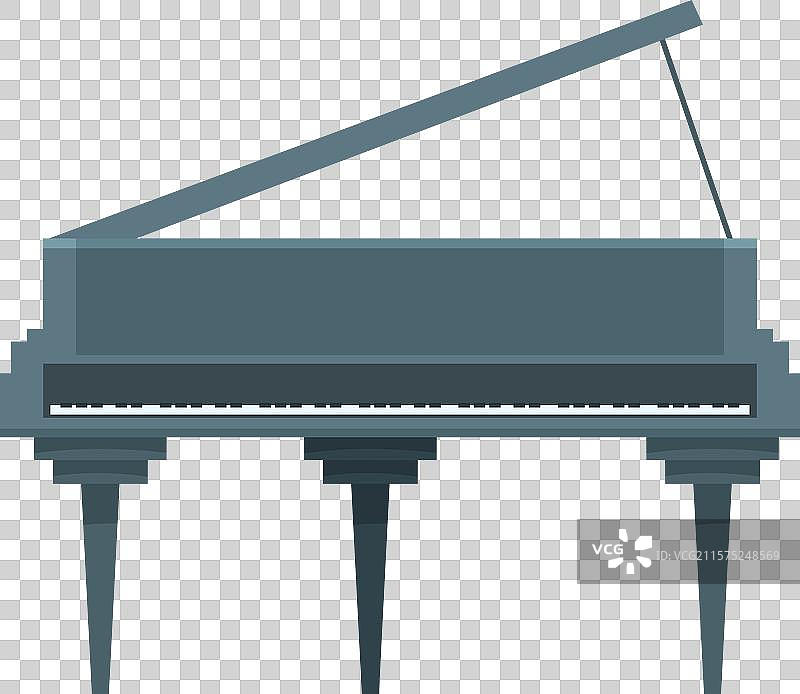 简约风格的立式钢琴，顶盖敞开图片素材