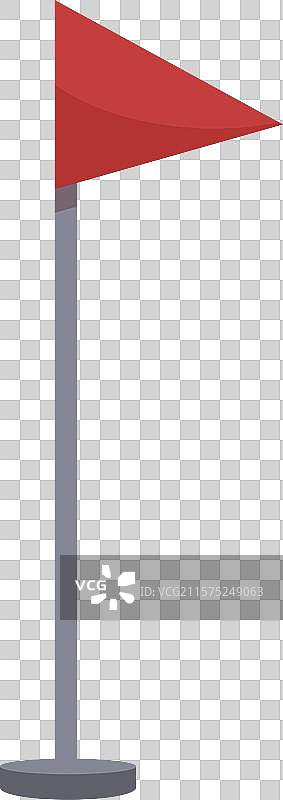 红色三角旗在金属杆上飘扬图片素材