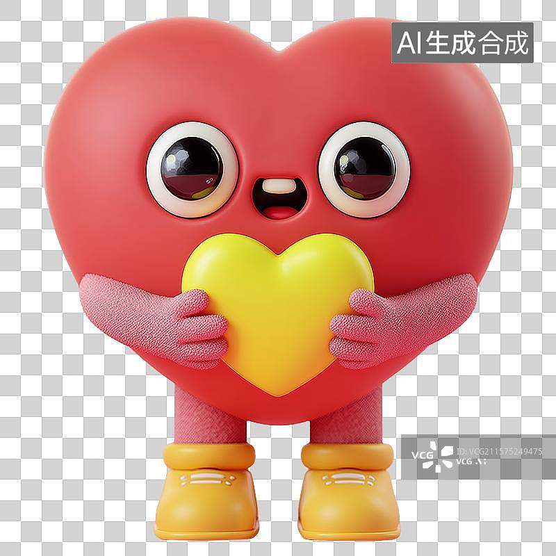 【AI数字艺术】免扣元素卡通风格爱心图标图片素材