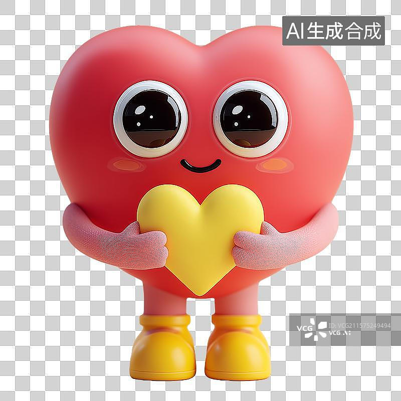 【AI数字艺术】免扣元素卡通风格爱心图标图片素材