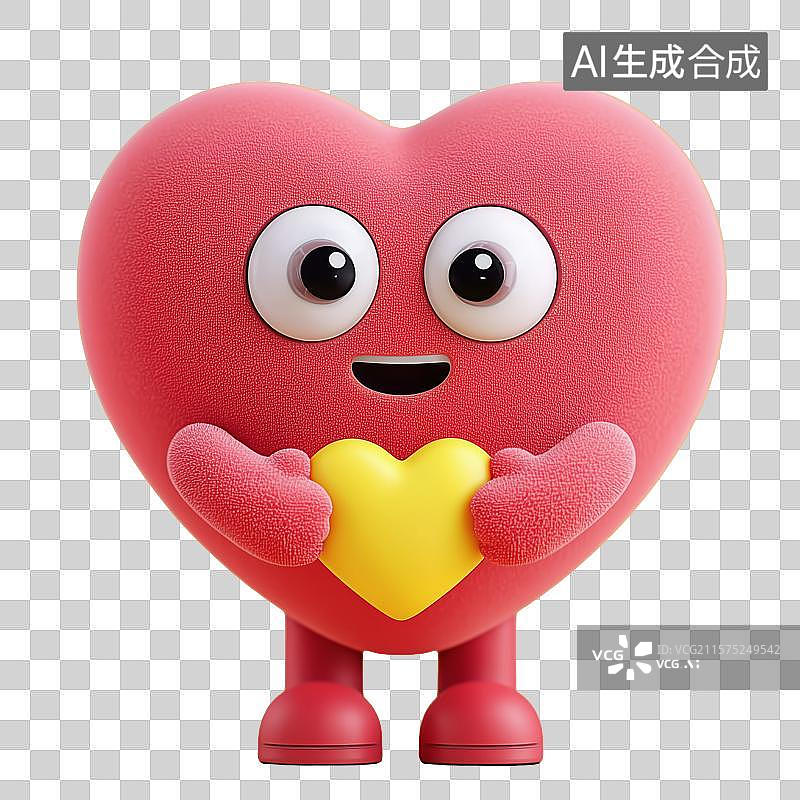 【AI数字艺术】免扣元素卡通风格爱心图标图片素材