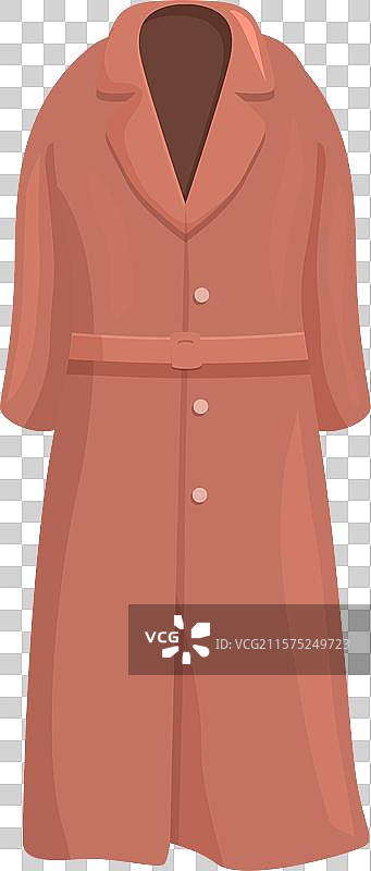 长款优雅风衣挂在白色背景上图片素材