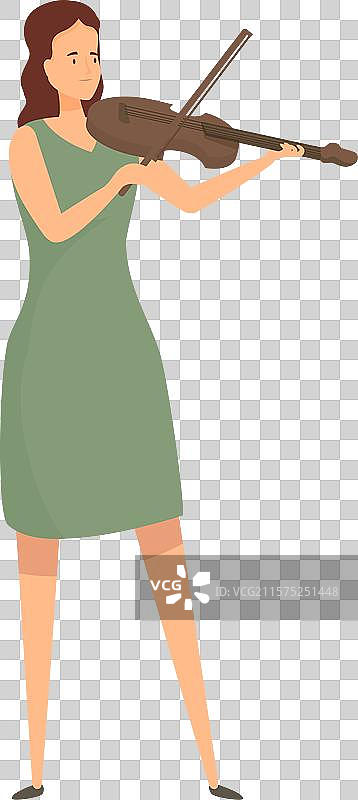 年轻女性在古典音乐会上演奏小提琴图片素材