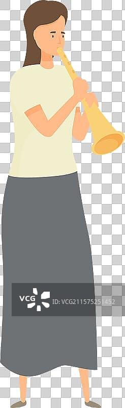 年轻的音乐家正在演奏小号独奏图片素材