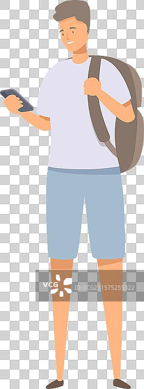 年轻游客使用智能手机导航应用程序图片素材