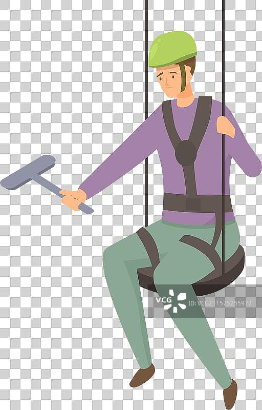 穿着安全带的工业攀登者图片素材