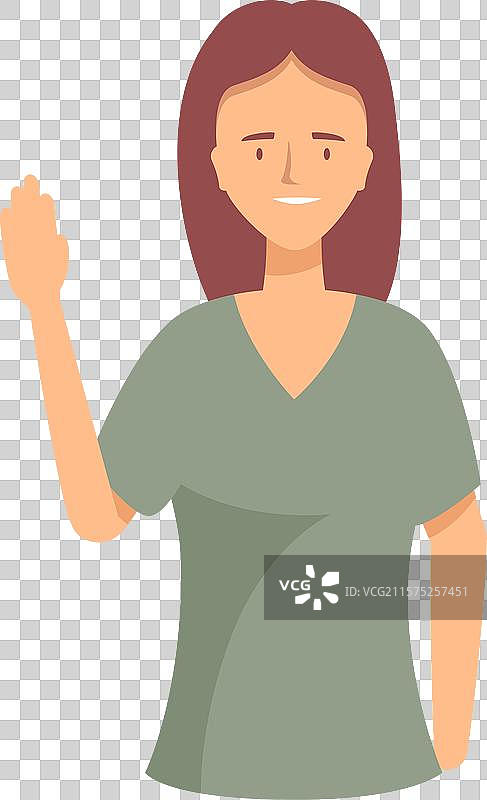 微笑的女医生穿着绿色制服在挥手图片素材