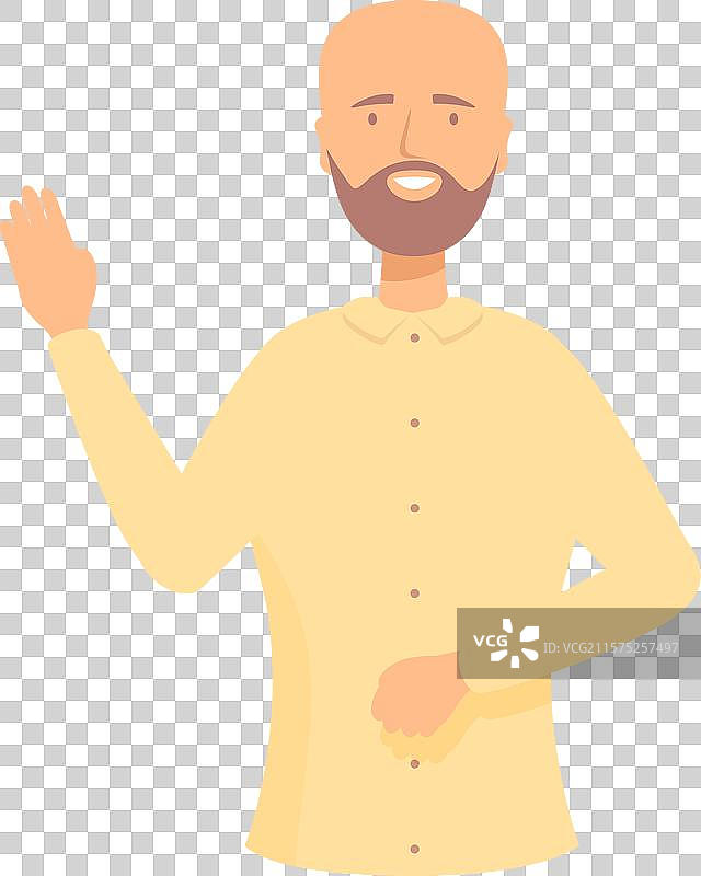 微笑的男人举手打招呼图片素材