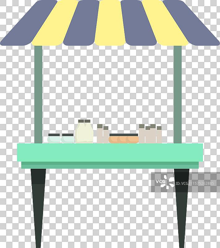 有条纹的街市摊位出售食物图片素材