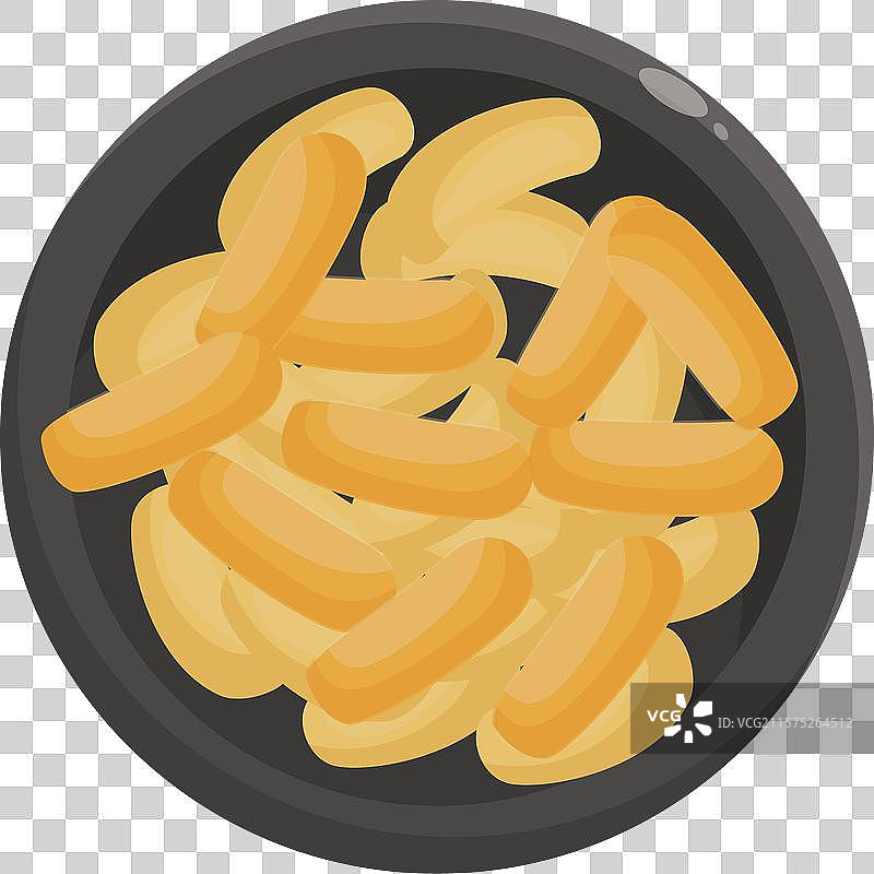 街头的盘子里盛着辣炒年糕图片素材