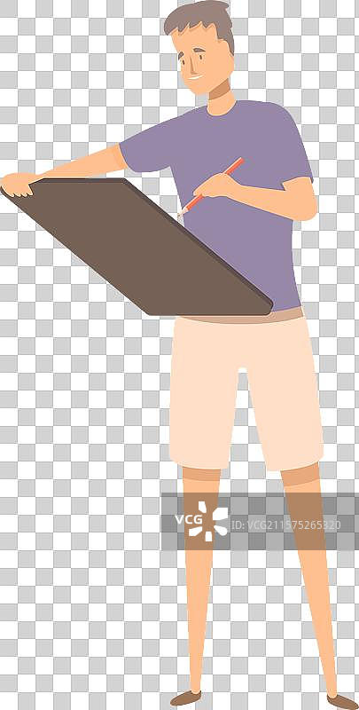 男建筑师手持绘图板图片素材