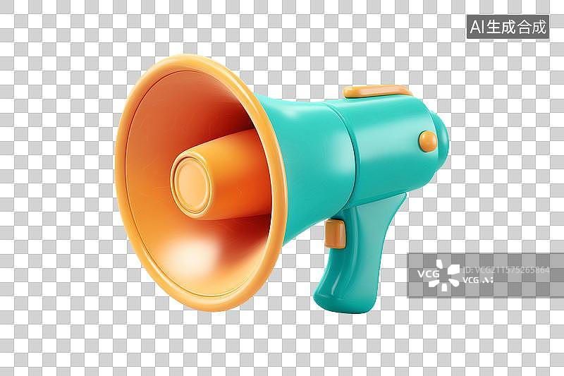 【AI数字艺术】三维渲染喇叭图标图片素材