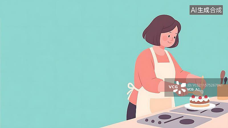 【AI数字艺术】2D卡通居右图片素材