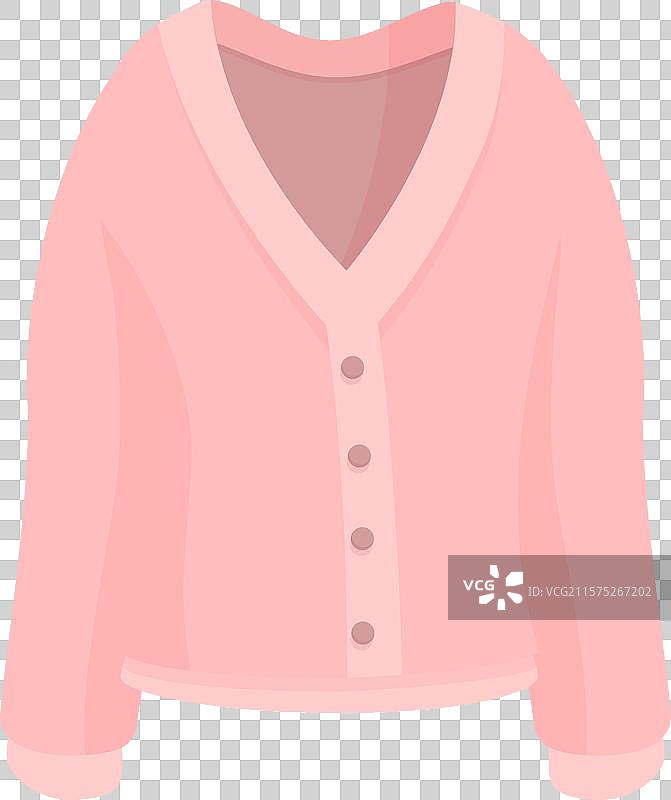 粉色纽扣开衫展现舒适风格图片素材