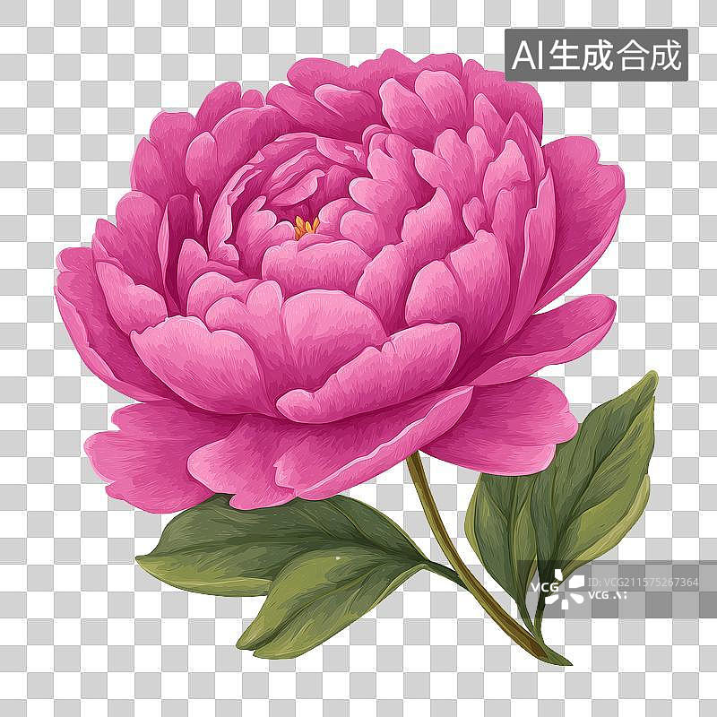 【AI数字艺术】特写美丽的手绘牡丹花图片素材