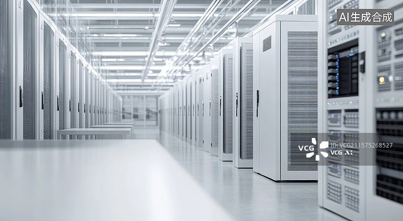 【AI数字艺术】数据中心走廊图片素材
