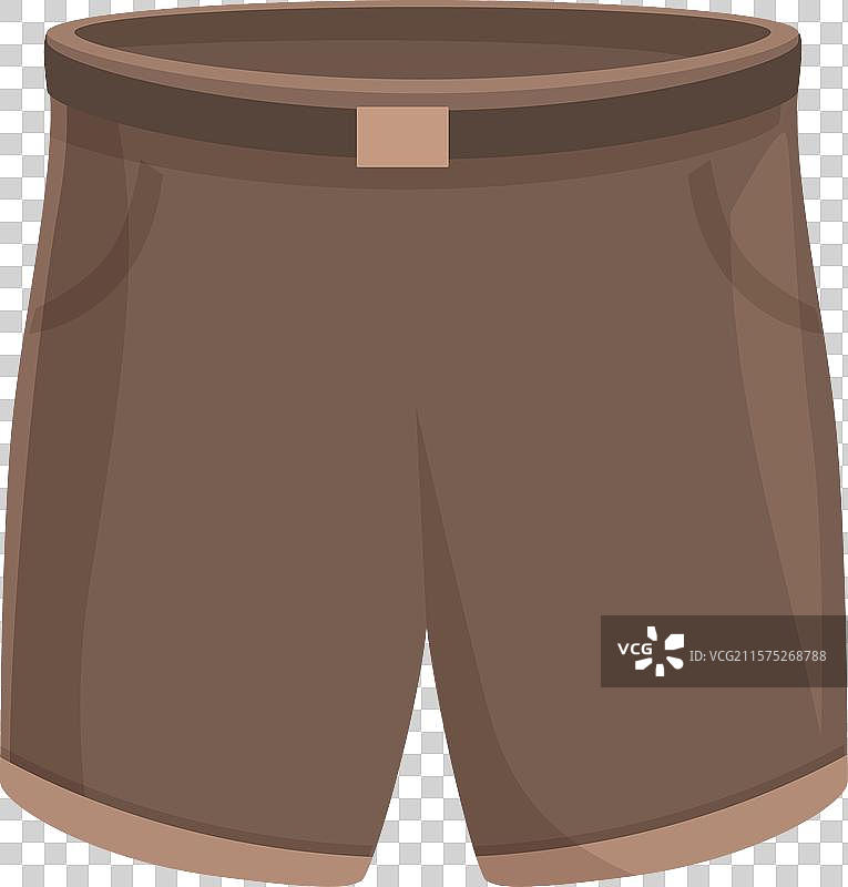 棕色休闲短裤，配有腰带，适合夏季放松穿着图片素材