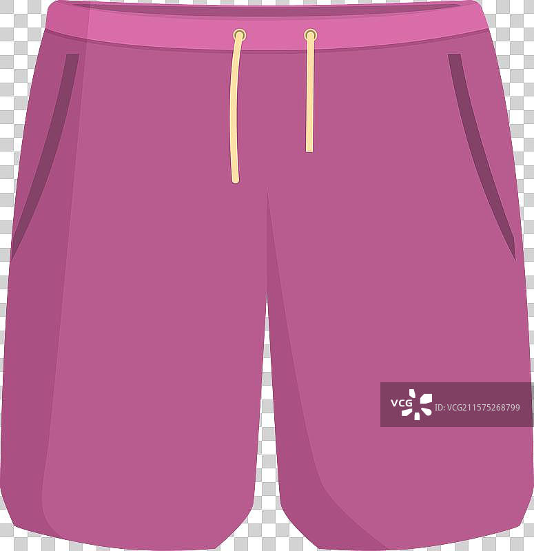 粉色运动短裤，带抽绳，孤立在白色背景上图片素材