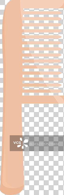 简单的浅棕色塑料发梳，用于造型图片素材