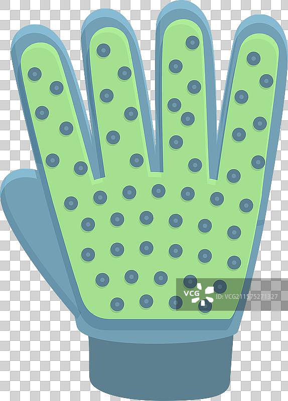 带有橡胶尖的宠物美容手套用于梳理毛发图片素材