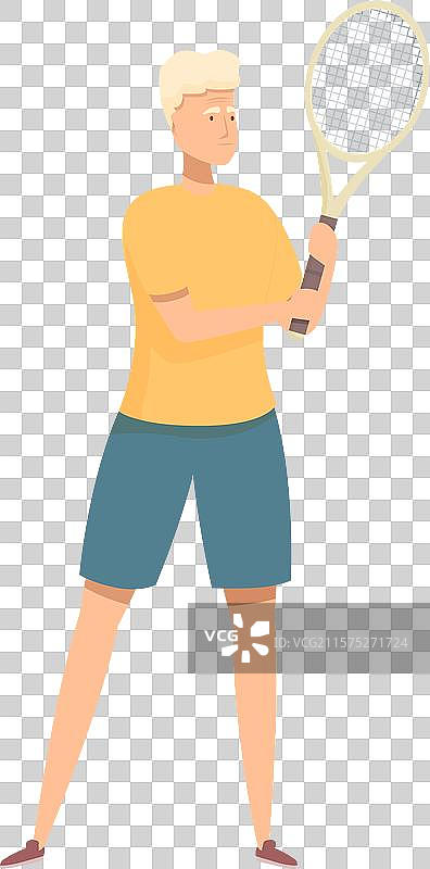 年轻男子网球运动员手持球拍准备发球图片素材