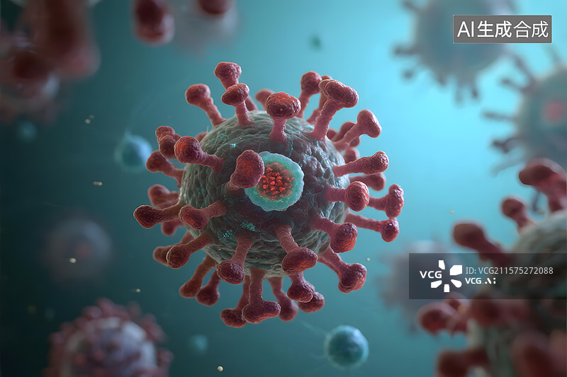 【AI数字艺术】微观细胞结构生物科技概念3D渲染图片素材