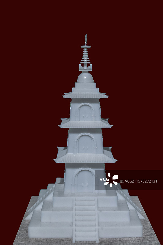 北京展览馆“如是莫高”敦煌艺术大展：舍利塔【模型，莫高窟第254窟，北魏，这是三重楼阁式舍利塔】图片素材