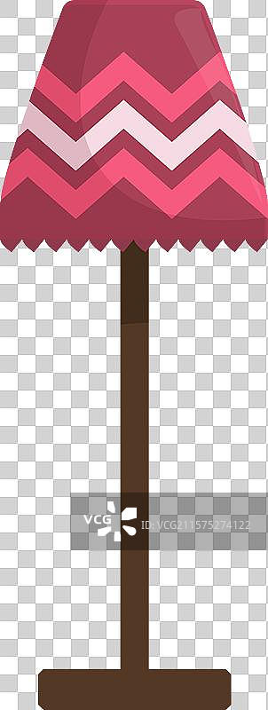 粉色锯齿形灯罩单腿立在地板上图片素材