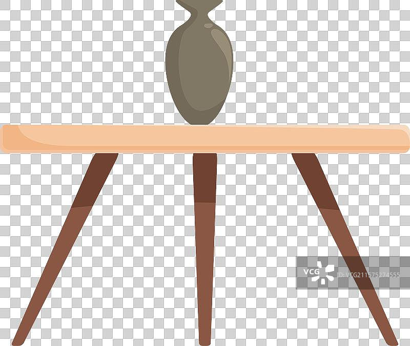 简约的木桌，支撑在三条腿上图片素材