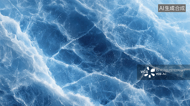 【AI数字艺术】蓝色大理石纹理特写图片素材