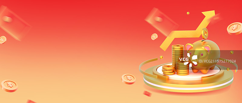 3D渲染金融投资股票理财插画配图图片素材