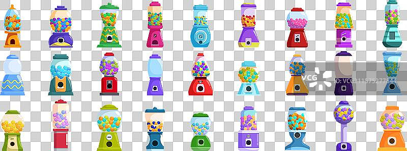 糖果机图标集，各种款式的集合图片素材