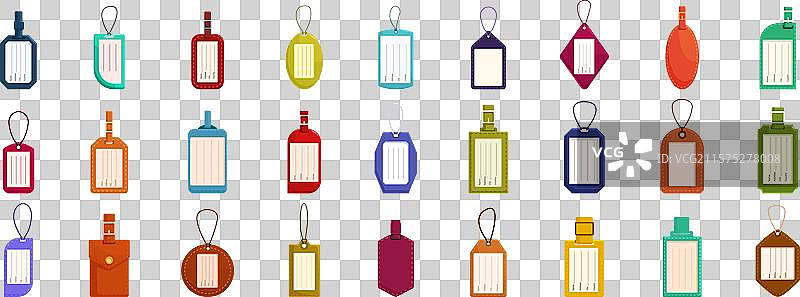 行李标签图标集 行李标签合集图片素材