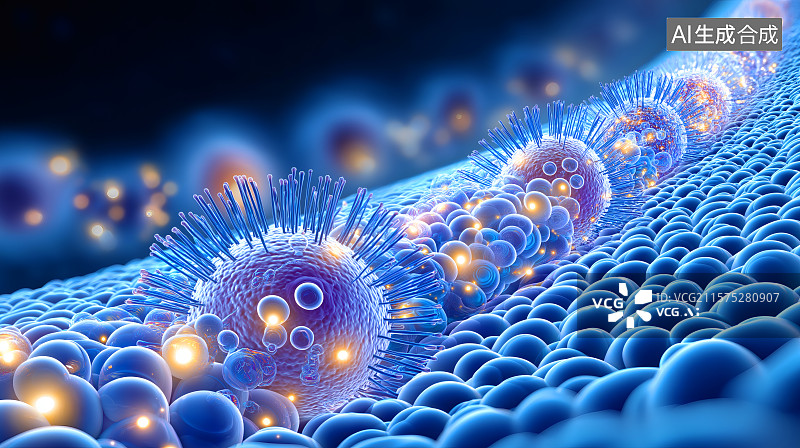 【AI数字艺术】细胞膜信号受体图片素材