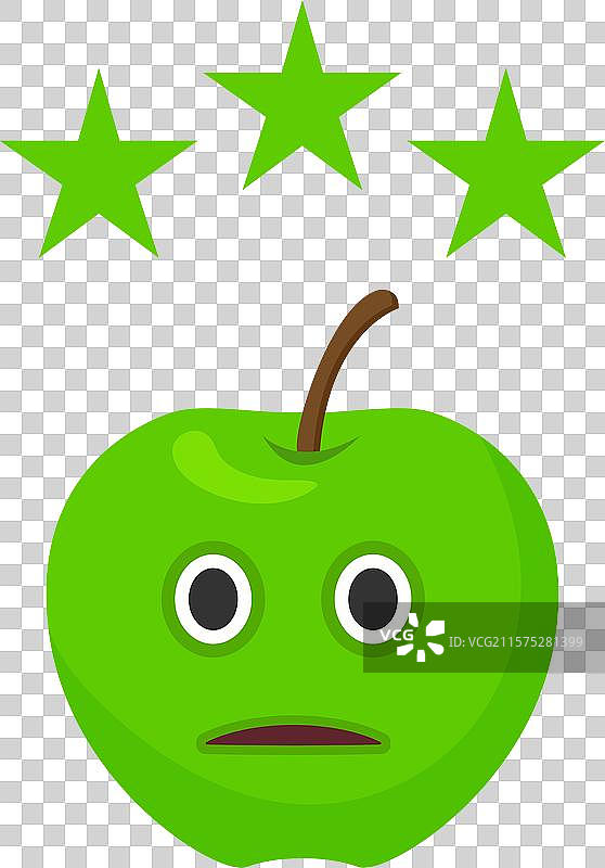 带有可爱苹果的客户体验图标图片素材