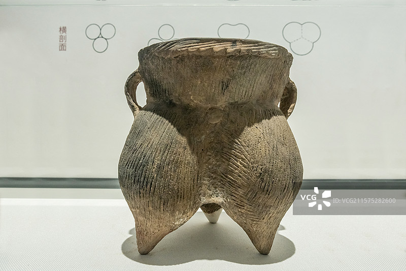 陕西考古博物馆高领袋足鬲刘家文化中期偏晚公元前1100年1990年宝鸡扶风刘家墓M17宝鸡市考古研究图片素材