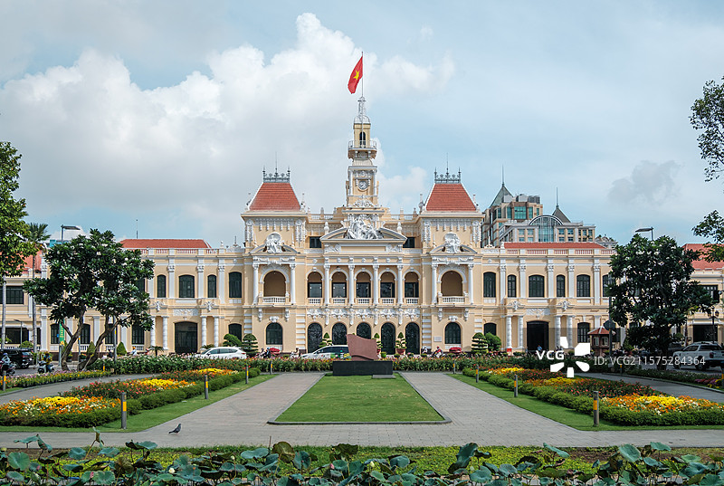 越南胡志明市市政厅建筑风光图片素材