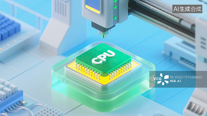 【AI数字艺术】3D，光刻机，芯片，模型，科技图片素材