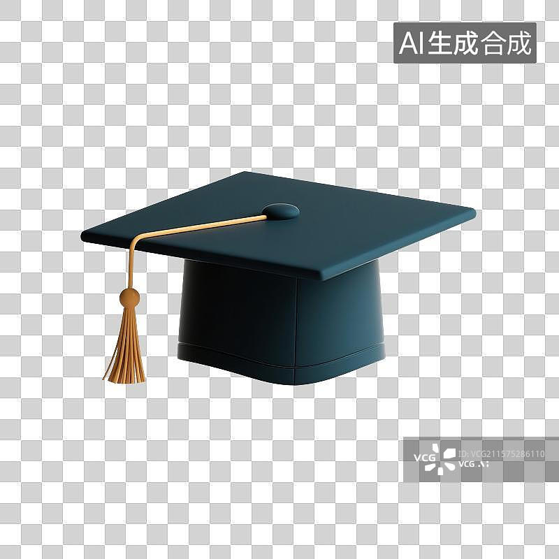 【AI数字艺术】3D渲染，博士帽，学士帽，毕业季，免抠元素图片素材