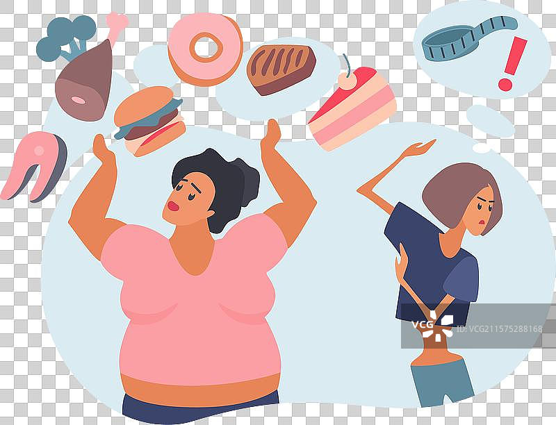 有饮食问题的女性角色，厌食症图片素材