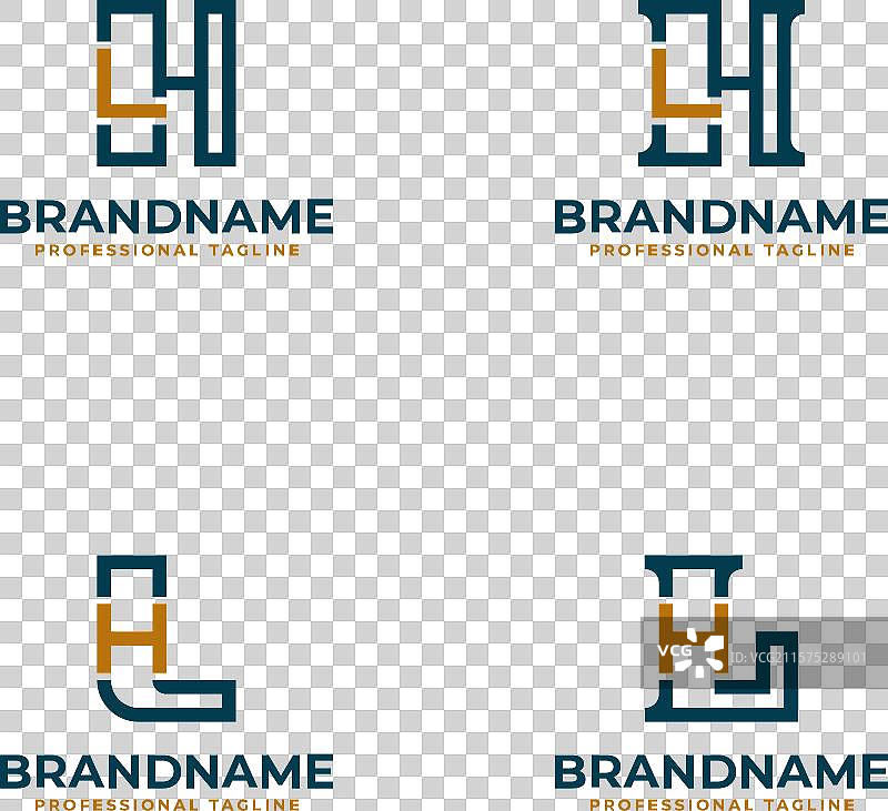 优雅的字母HL和LH单字母组合标志，适合使用图片素材