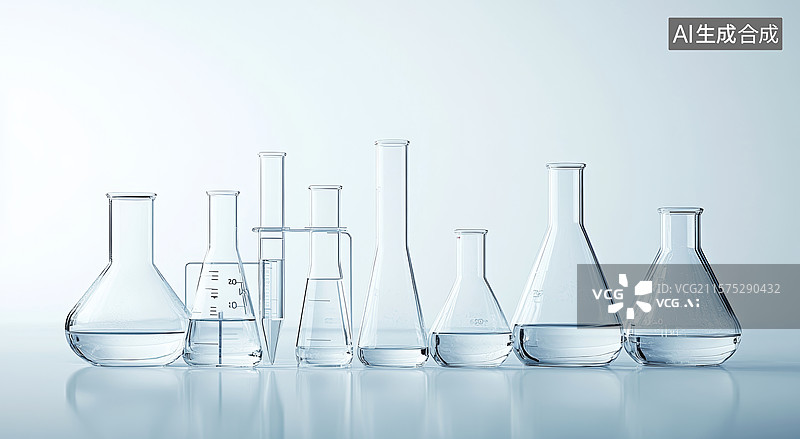 【AI数字艺术】实验室玻璃器皿展示图片素材