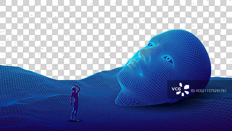 戏剧性的科幻或深奥场景与人类图片素材