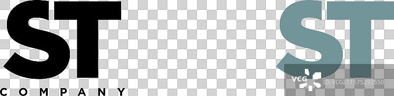 字母s和t的简约logo设计模板图片素材