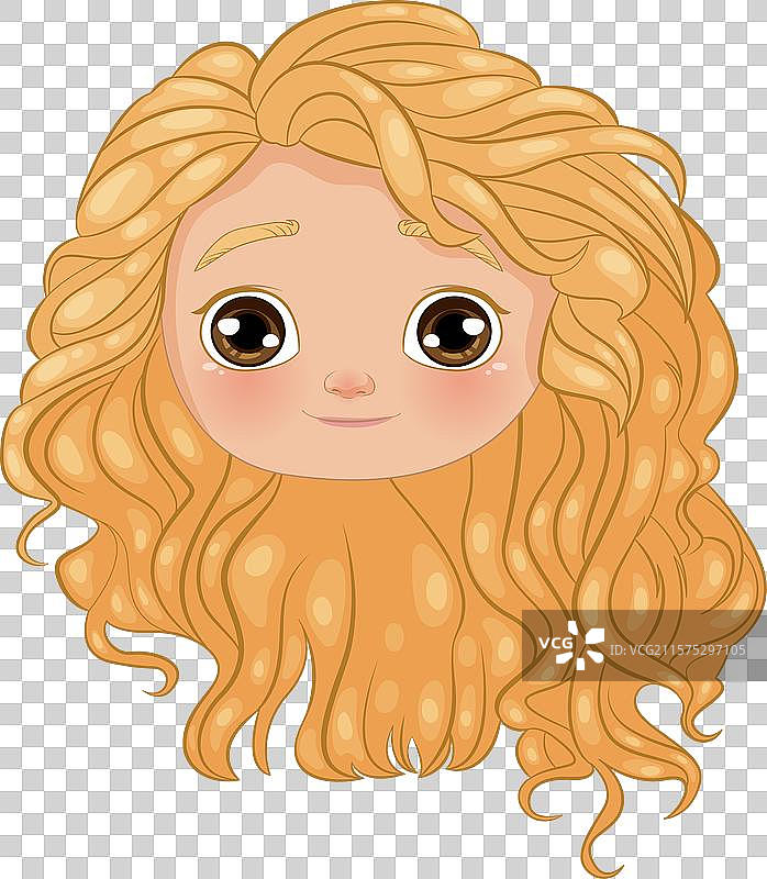 可爱的卷发金发角色图片素材